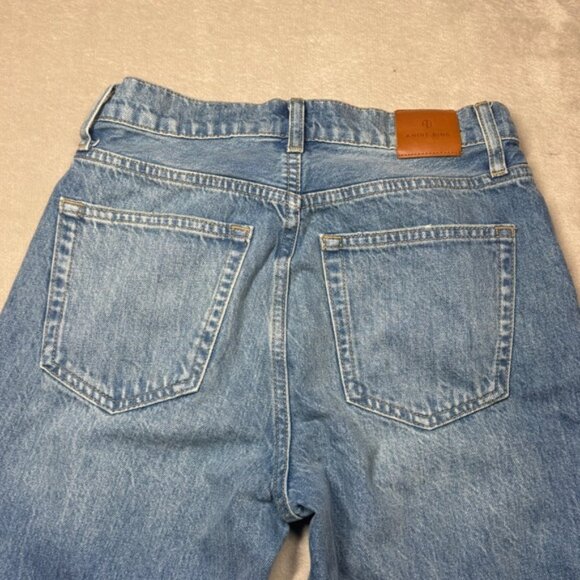 Anine Bing Roy 100% Organic Cotton Raw Hem Button Fly Denim Blue Jeans Size 26 - Picture 11 of 16